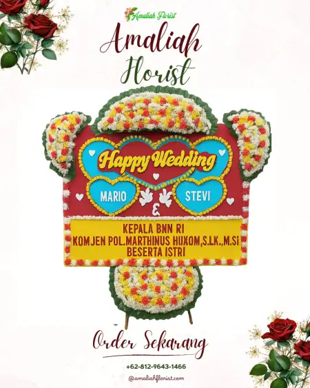 Papan Bunga Pernikahan Seputuk